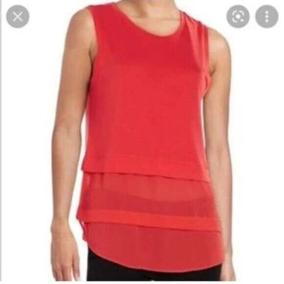 Michael Kors Tops - Michael Kors Coral Reef Sleeveless Tiered Layered Tank Top Blouse Medium NWT